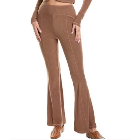 AREA STARS NWT MSRP: $150 flare leg ribbed pull-on pants taupe brown size small - Picture 3 of 6